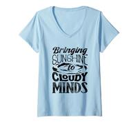 Women's Meteorologist Weatherman Bringing Sunshine to Cloudy Minds V-Neck T-Shirt