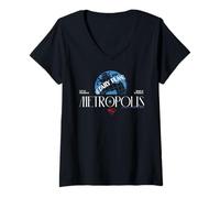 Women's Metropolis Daily Planet Globe Logo Superman Tribute V-Neck T-Shirt