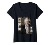 Women's Metternich Austrian Statesman Napoleonic Era V-Neck T-Shirt