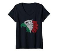 Women's Mexican Aztec Eagle Mexico Heritage Pride V-Neck T-Shirt