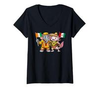 Women's Mexican Cote D'Ivoire Roots Mexico Ivory Coast Flag V-Neck T-Shirt