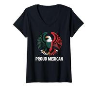 Women's Mexican Eagle - Patriotic Proud Mexican V-Neck T-Shirt