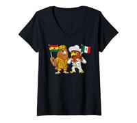 Women's Mexican Ghanaian Roots Mexico Ghana Flag V-Neck T-Shirt