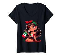 Womens Mexican Girl Power Latina Proud Attitude Mexicans Roots Tee V-Neck T-Shirt
