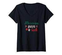 Women's Mexican Guys Rock V-Neck T-Shirt