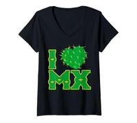 Women's Mexican Hispanic Siesta Pride México Eagle Emblem Patriotic V-Neck T-Shirt