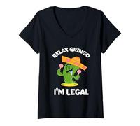 Women's Mexican Immigrant Pride Design V-Neck T-Shirt