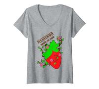 Womens Mexicana Hasta La Raíz, Mexican Woman Power Hispanic Heritag V-Neck T-Shirt