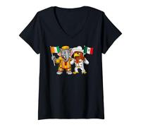 Women's Mexico Ivory Coast Flag Cote D'Ivoire Roots Mexican Heritage V-Neck T-Shirt