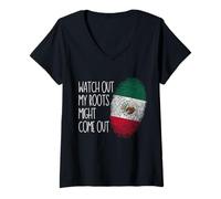 Women's Mexico Roots Mexican DNA V-Neck T-Shirt