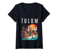 Womens Mexico Tulum V-Neck T-Shirt