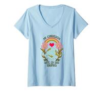 Womens Mi Corazon Late en dos Idiomas Bilingual Teacher ESL V-Neck T-Shirt