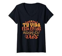 Women's Mi vida está en las Manos de Dios V-Neck T-Shirt