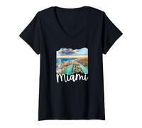 Women's Miami Florida Souvenir/Miami V-Neck T-Shirt