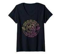 Women's Miami Vice Neon Skyline Retro Vibes V-Neck T-Shirt