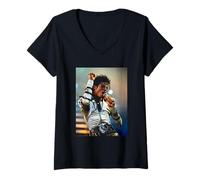 Womens Michael Jackson Live On Bad Tour Milton Keynes Concert V-Neck T-Shirt