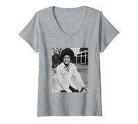 Womens Michael Jackson of The Jackson 5 at LA Home 1975 V-Neck T-Shirt