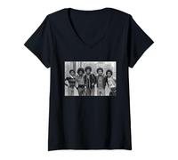 Womens Michael Jackson The Jackson 5 Band Photo in London V-Neck T-Shirt