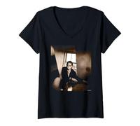 Women's Michael Stipe R.E.M. Singer Photo By Simon Fowler V-Neck T-Shirt