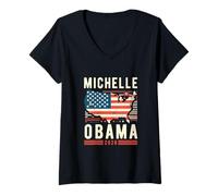 Womens Michelle Obama 2028 Presidential Elections Democrats V-Neck T-Shirt
