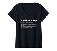 Womens Micro-Courage Definition - Motivational Resilience Habit V-Neck T-Shirt