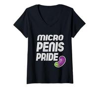 Womens Micro Penis Pride Funny Pride LGBT Sarcasm Big Dick Energy V-Neck T-Shirt