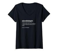 Women's Microbiologist Dictionary Funny Lab Scientist V-Neck T-Shirt