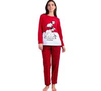 Women's Microfleece Pyjama Top and Trousers Admas Dalmatians Varsity Disney Rouge M
