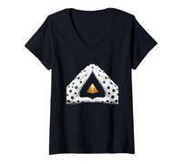 Women's Microtonal Music Pyramid Hands Rock V-Neck T-Shirt
