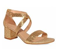Womens Mid Block Heels Ankle Cross Over Strappy Open Toe Shoes Ladies Comfort Low Heeled Party Occasion Wedding Bridal Buckle Strap Slip On Heel Evening Dress Peep Toe Casual Sandals