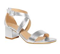 Womens Mid Block Heels Ankle Cross Over Strappy Open Toe Shoes Ladies Comfort Low Heeled Party Occasion Wedding Bridal Buckle Strap Slip On Heel Evening Dress Peep Toe Casual Sandals
