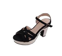 Womens Mid Block Heels Ankle Strap Open Toe Sandals Ladies Comfort Heeled Party Evening Occasion Wedding Bridal Strappy Slip On Shoes Casual Dress Peep Toe Sandals