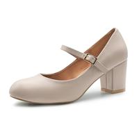 Womens Mid Block Heels Mary Jane Ankle Strap Court Shoes Ladies Comfort Support Work Pumps Formal Smart Office Low Heeled Strappy Slip On Cushioned Dolly Wide Fit Extra Wide Fitting Width Light Shoes