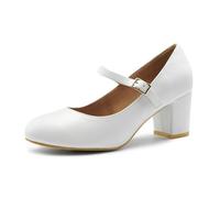 Womens Mid Block Heels Mary Jane Ankle Strap Court Shoes Ladies Comfort Support Work Pumps Formal Smart Office Low Heeled Strappy Slip On Cushioned Dolly Wide Fit Extra Wide Fitting Width Light Shoes