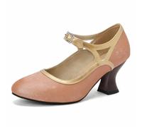 Womens Mid Block Heels Mary Jane Ankle Strap Court Shoes Work Pumps Formal | Smart Office Low Heeled Strappy Slip On Cushioned Dolly Wide Fit Extra Wide Fitting Width Light Shoes for Church Party Dance