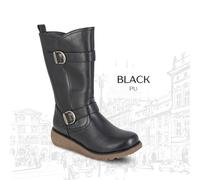 Cipriata ARCISA L741 Ladies Faux Fur Warm Lining Twin Buckle Inside Zip Mid-Length Boot