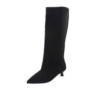 Womens Mid Calf Boots Pull On Pointed Toe Slim High Heel for Everyday Wear | Winter Boots for Women feature a pull-on design and a pointed toe for daily wear, shopping, travel, city walks, casual days