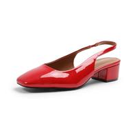 Womens Mid High Block Heel Court Shoes Ladies Comfort Support Work Pumps Formal Smart Office Low Heeled Rear Strap Slip On Dolly Wide Fit Fitting Shoes