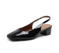 Womens Mid High Block Heel Court Shoes Ladies Comfort Support Work Pumps Formal Smart Office Low Heeled Rear Strap Slip On Dolly Wide Fit Fitting Shoes