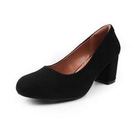 Womens Mid High Block Heels Court Shoes Slip On Mary Jane Ladies Comfort Support Work Pumps Formal Smart Office Evening Party Heeled Round Toe Chunky Heels Cushioned Wide Fit Cosy Lightweight Shoes