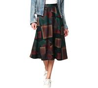 Women's Mid Length Skirt, Plus Size Skirt Women Printed Casual Elastic Waist Chic And Elegant Loose Fit Comfortable Everyday Fall And Winter Streetwear Skirts