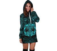 Women's mid-Length Viking Tattoo cosply3D Sweater Street Hipster Hoodie Fashion Print Pullover