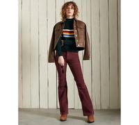 Women's mid-rise corduroy flared slim fit jean Trousers Superdry Marron 28x31