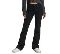 Women's mid-rise corduroy flared slim jeans Superdry Noir 26x31