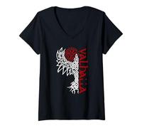 Women's Midgard Viking Nordic Mythology Nordic Symbols V-Neck T-Shirt
