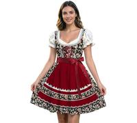 Women's Midi Dirndl, Simple Vintage Trachten Set with Apron, Elegant & Understated, Traditional Dirndl Dress, Bavarian Costumes for Beer Carnival Oktoberfest Party