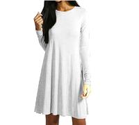 Womens Midi Dresses New Ladies Flared A Line Skater Swing Summer Midi Dress Top White 16/18