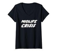 Womens Midlife Crisis | 90's song a scary point in life V-Neck T-Shirt