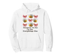 Womens Midlife Cute Bees Its Fine Everythings Fine Menopause Pullover Hoodie