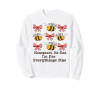 Womens Midlife Cute Bees Its Fine Everythings Fine Menopause Sweatshirt